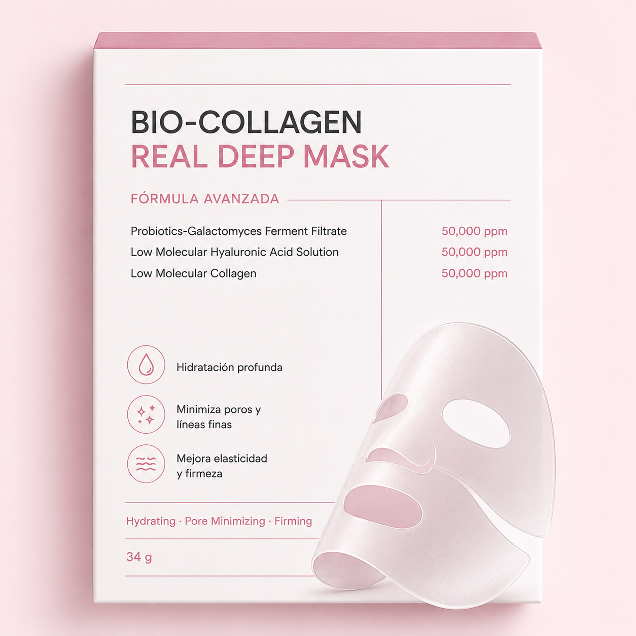 Mascarilla de biocolágeno