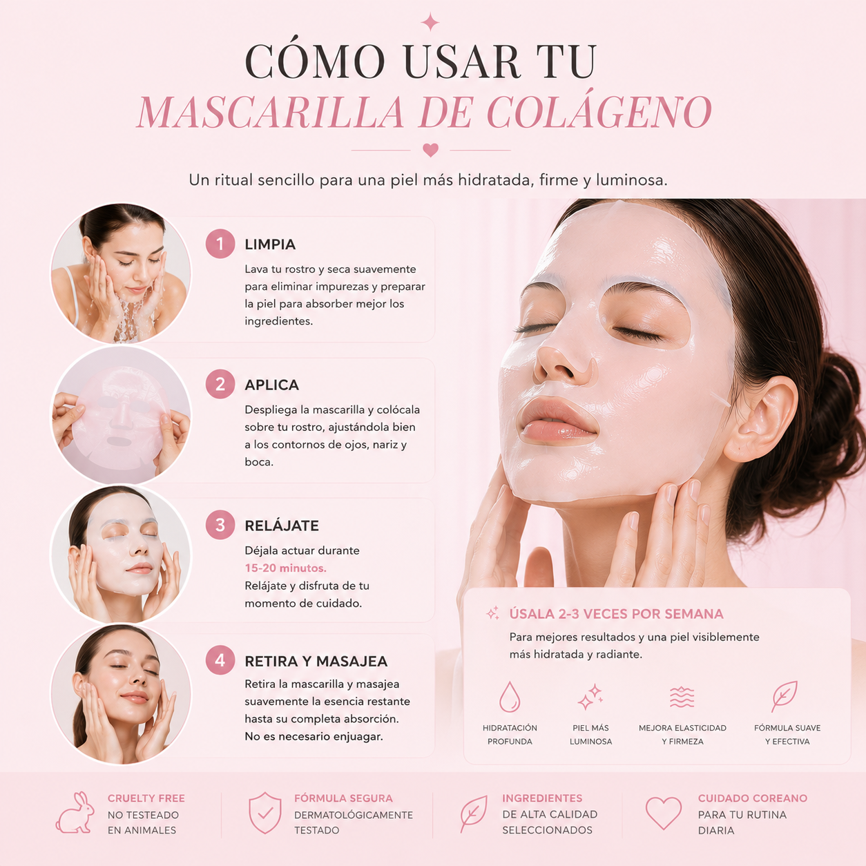 Mascarilla de biocolágeno